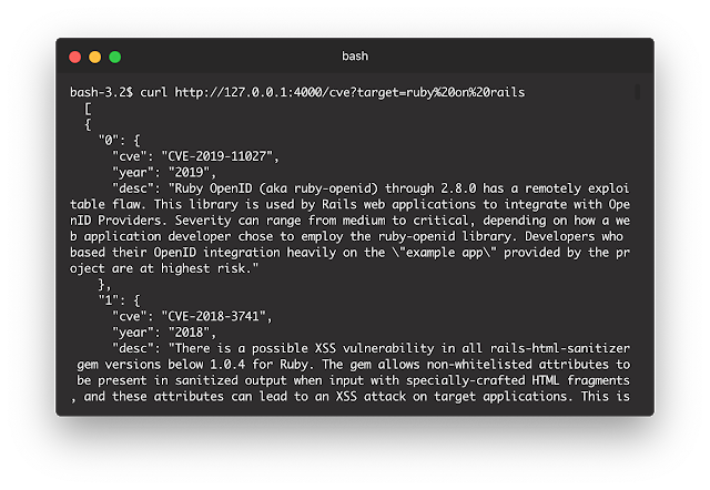 Cve api 1 terminal