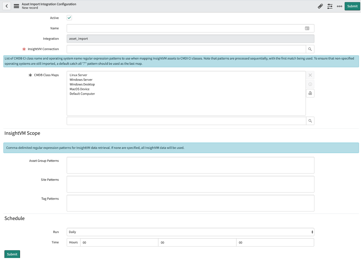 ServiceNow CMDB Asset Import Using the InsightVM Integration for ServiceNow CMDB