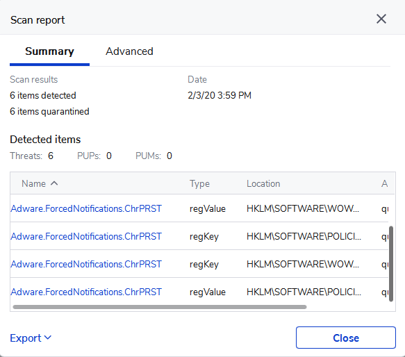 ForcedNotifications detections