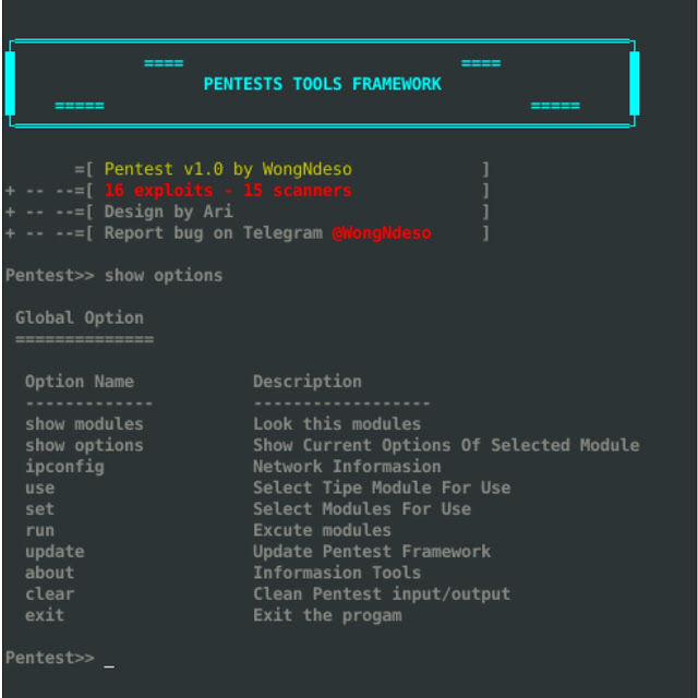 Pentest Tools Framework 8 help