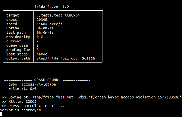 frida fuzzer 1 screen