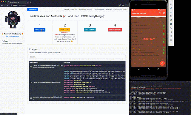 RMS Runtime Mobile Security 3 DEMO 2 Classes Methods DUMP