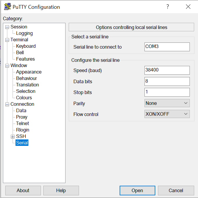 putty config