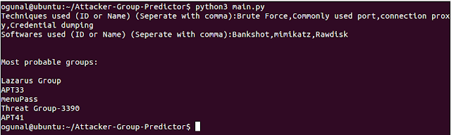 Attacker-Group-Predictor - Tool To Predict Attacker Groups From The Techniques And Software Used 1 Attacker Group