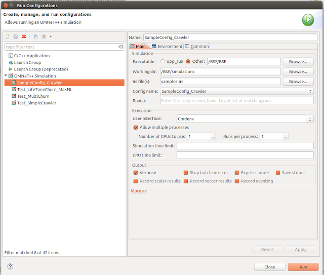 BSF 2 omnet run config