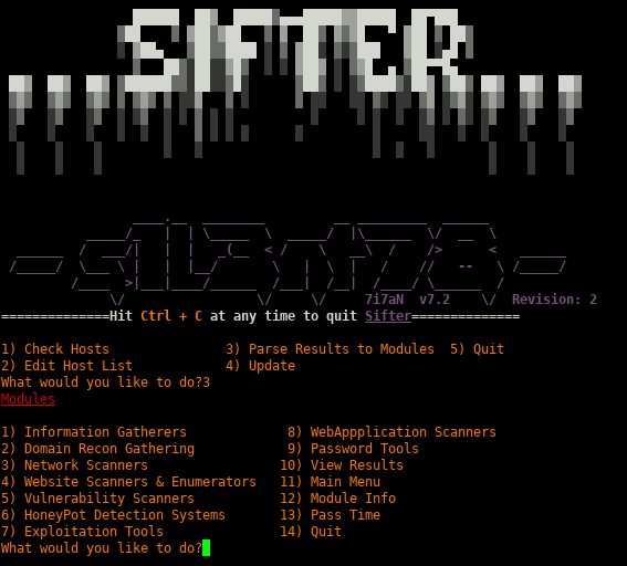 sifter 8 menu