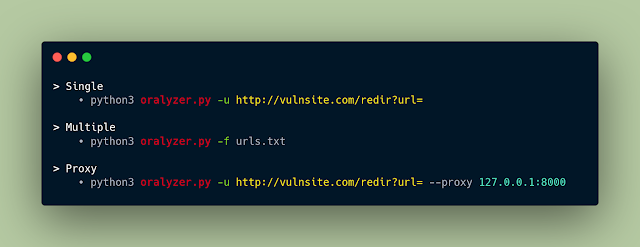 Oralyzer - Tool To Identify Open Redirection 2 Oralyzer 2