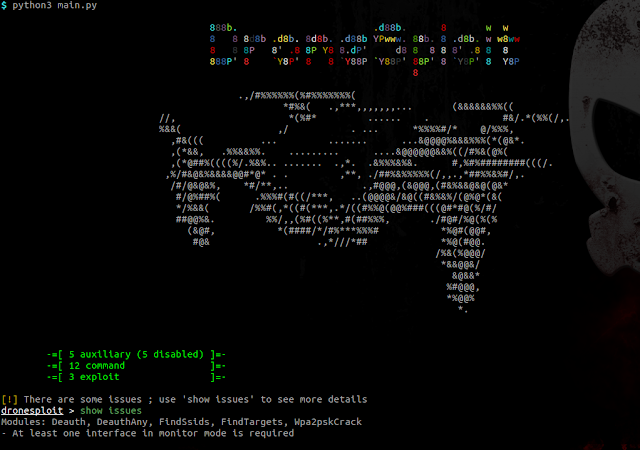 DroneSploit - Drone Pentesting Framework Console 1 dronesploit 8