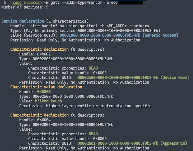 bluescan 5 example gatt scan