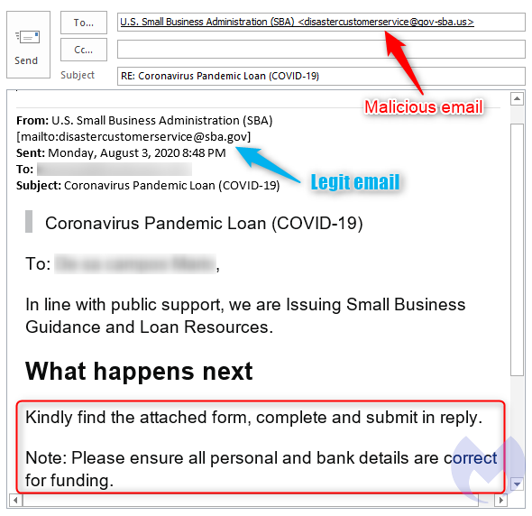 malwarebytes fake sba scam email