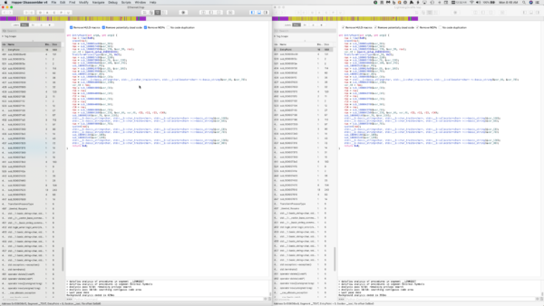 Comparison of the code of two Shlayer samples