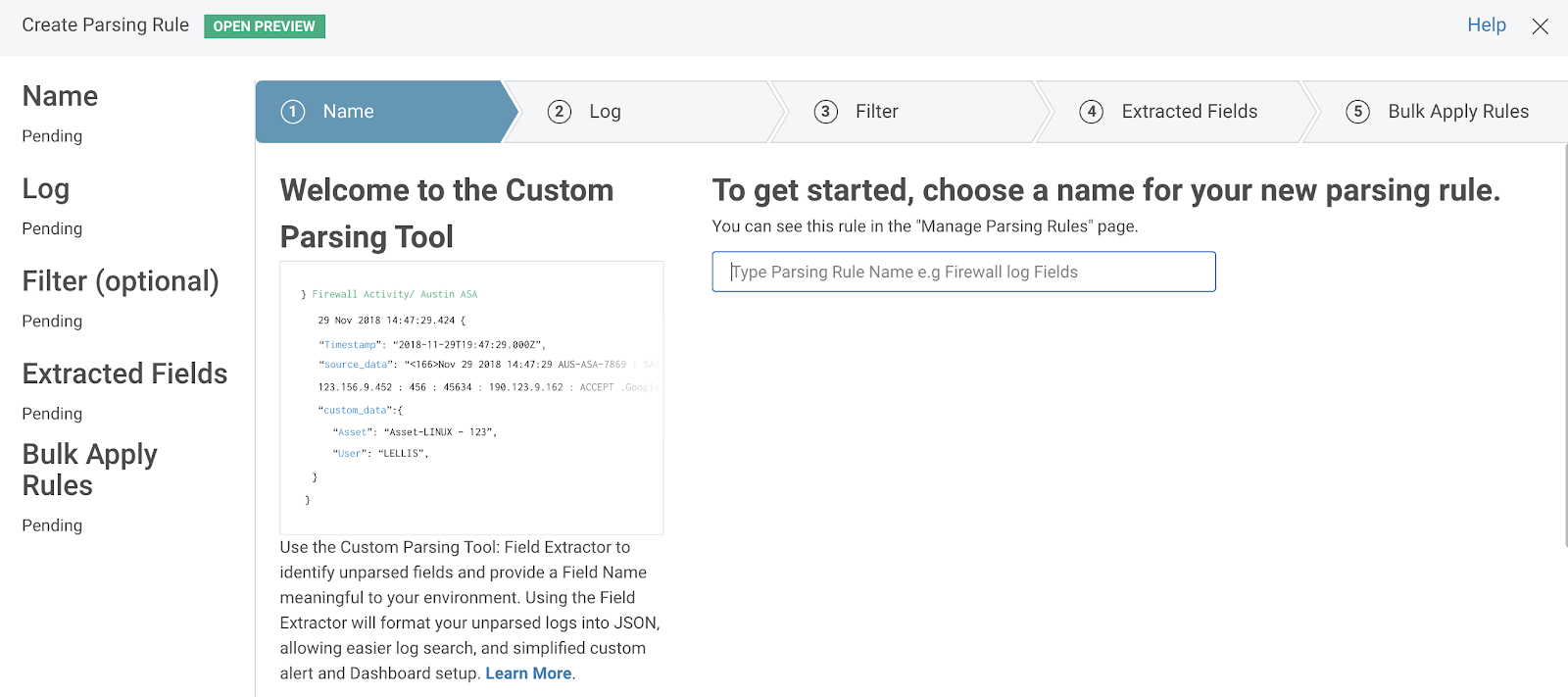 Define What to Parse From Logs with the Custom Parsing Tool in InsightIDR