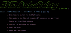 smbAutoRelay - Provides The Automation Of SMB/NTLM Relay Technique For Pentesting And Red Teaming Exercises In Active Directory Environments 17 smbAutoRelay_1_helppanel