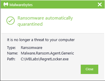 RegretLocker quarantined