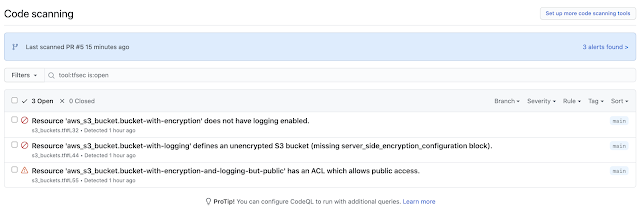 tfsec 8 codescanning