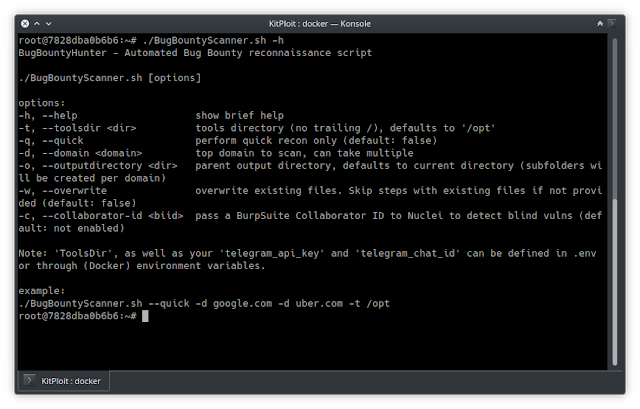 BugBountyScanner - A Bash Script And Docker Image For Bug Bounty Reconnaissance 1 BugBountyScanner