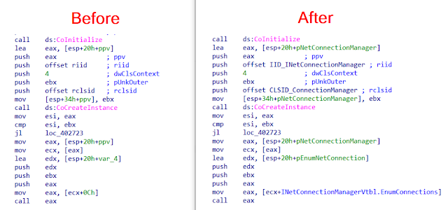 COM Code Helper 1 COM Code Before After 1 1