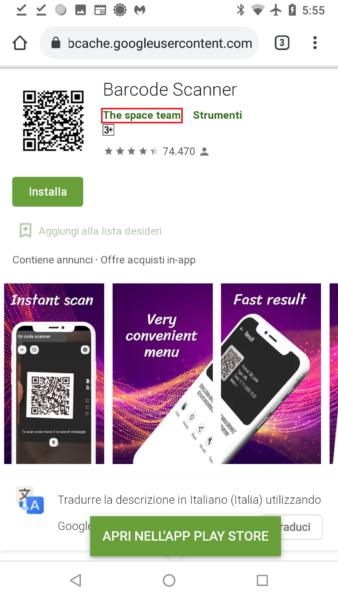 Who is to blame for the malicious Barcode Scanner that got on the Google Play store? 3 Screenshot 1 338x600 1