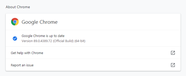 Chrome up-to-date