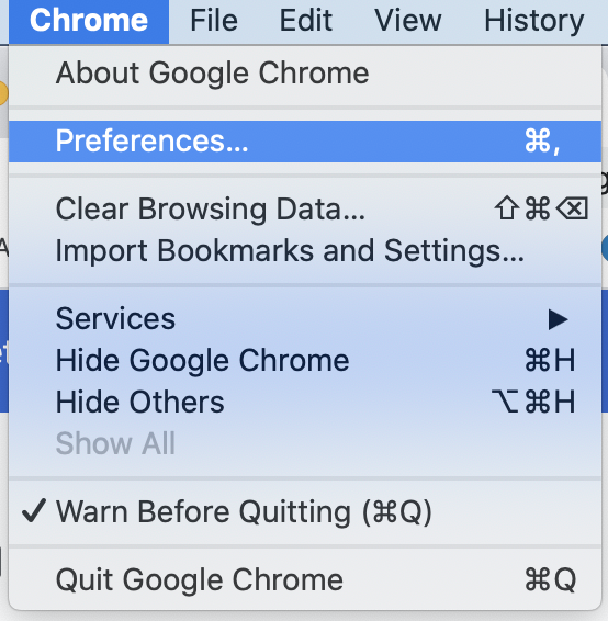 Chrome settings 1