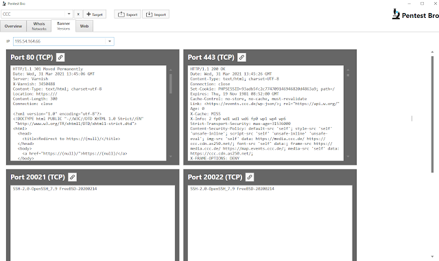 PentestBro - Combines Subdomain Scans, Whois, Port Scanning, Banner Grabbing And Web Enumeration Into One Tool 1 PentestBro 2 example ccc banner