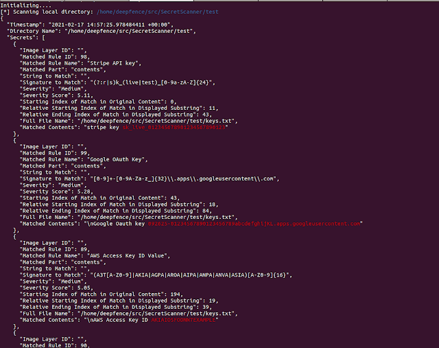 SecretScanner 1 SampleSecretsOutput 1