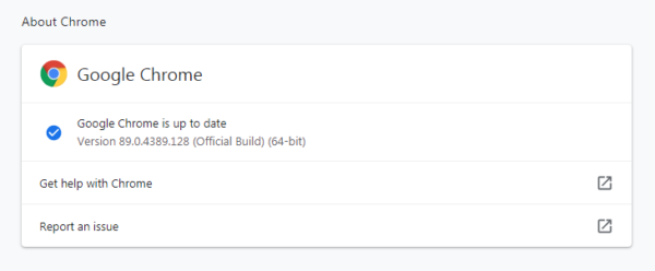 Chrome up to date