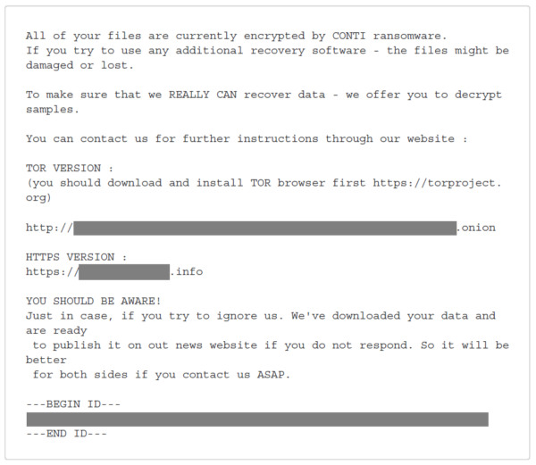 conti ransom note1 600x521 1
