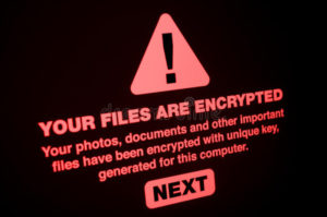 ransomware close up your files encrypted screen 95310554