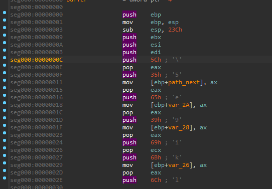 pushing ascii