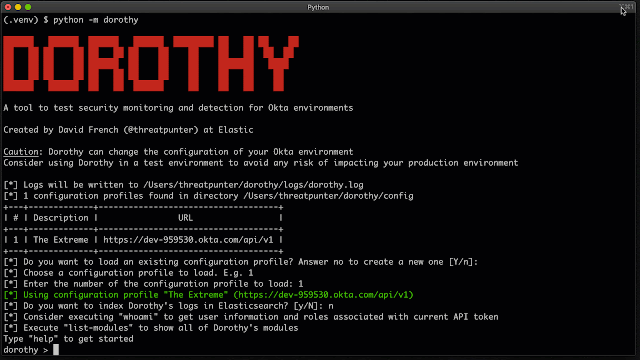 Dorothy - Tool To Test Security Monitoring And Detection For Okta Environments 2 dorothy 6 whoami 727149