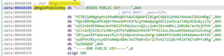public key hardcoded