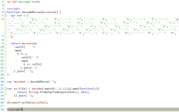 javascript decodeMorse