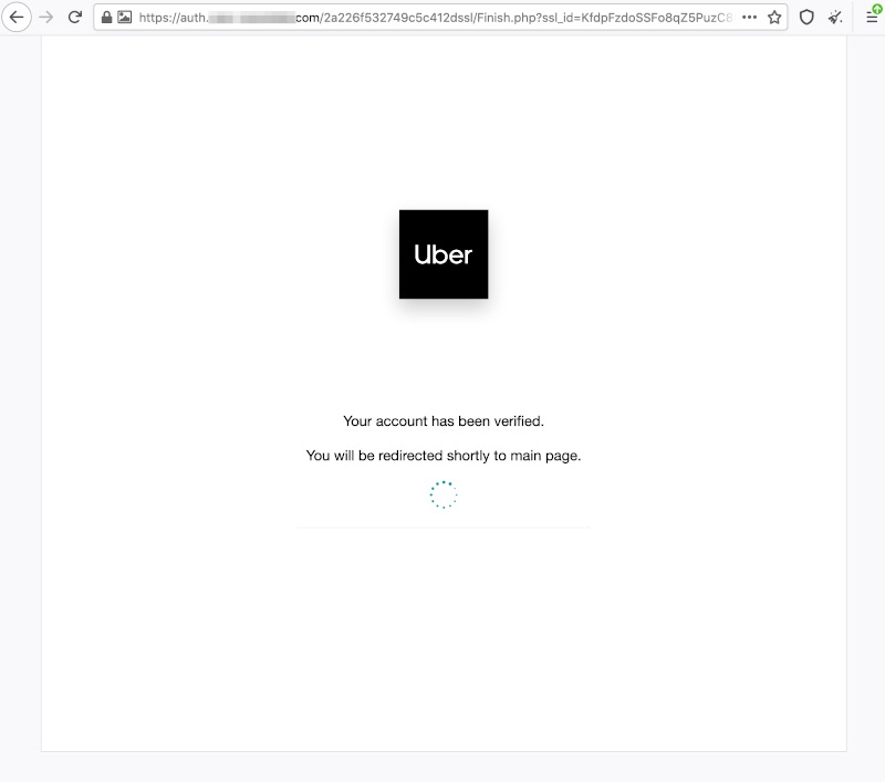 Uber phishing site page 5