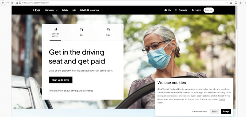 The real Uber website
