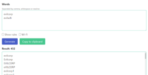 Weakpass - Rule-Based Online Generator To Create A Wordlist Based On A Set Of Words 6 weakpass_1_sample