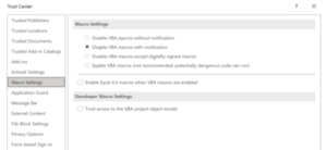 At long last, Microsoft is disabling Excel 4.0 macros by default 5 Trust_Center-600x276-1
