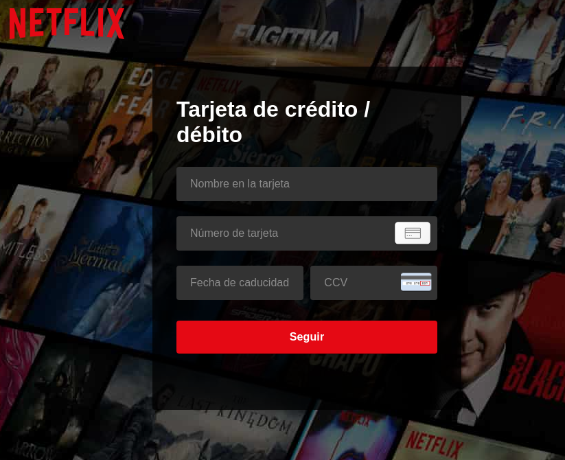 An example of a Netflix phishing page asking for banking credentials