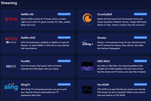 Streaming wars continue — what about cyberthreats? 9 An example of streaming account offers on the dark web