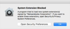 system extension blocked