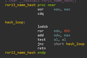 Name-hashing algorithm used identically in both MoonBounce and xTalker's rootkit 
