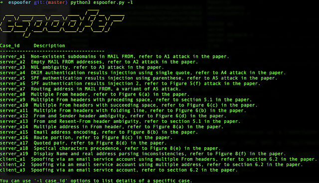 espoofer 3 list caseid 770105